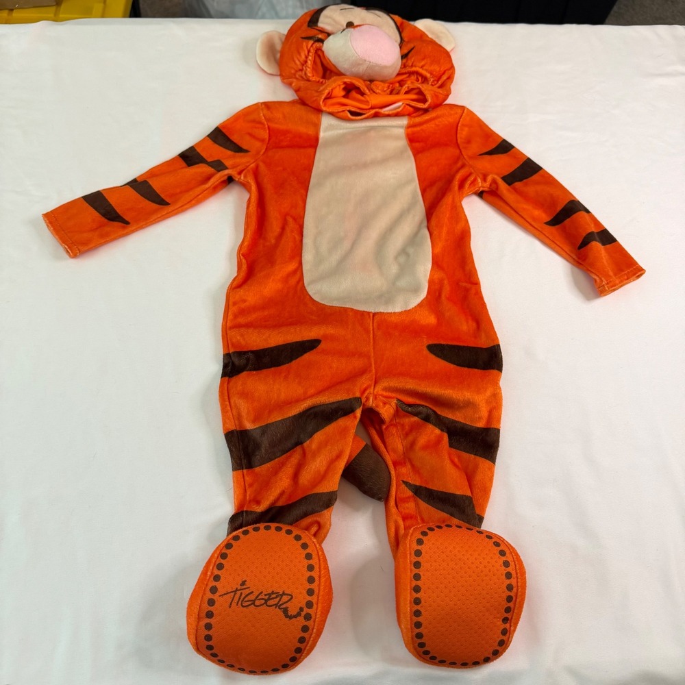 Disney Winnie the Pooh Tigger Plush Costume Baby 6-12M Orange Striped Jumpsuit